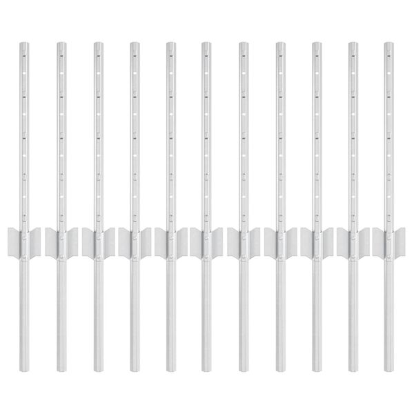 vidaXL Plotov&yacute; sloupek. 11 pcs Stř&iacute;brn&aacute; 40 cm Ocel