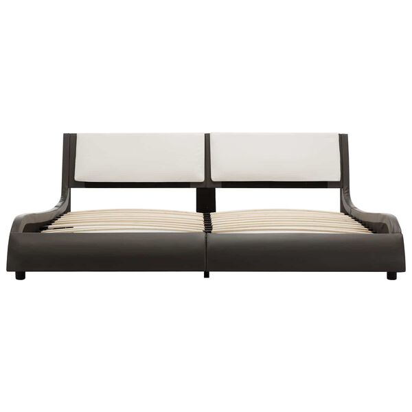 vidaXL R&aacute;m postele &Scaron;ed&aacute; a b&iacute;l&aacute; 160 x 200 cm Uměl&aacute; kůže