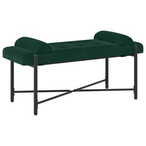vidaXL Lavice s knofl&iacute;ky a pol&scaron;t&aacute;ři Tmavě zelen&aacute; 110 x 40 x 46 cm