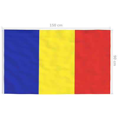 vidaXL Rumunská vlajka a stožár hliník 4 m