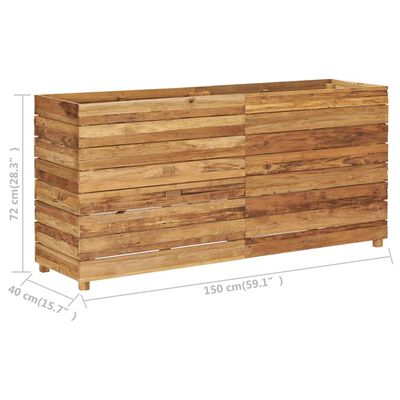 vidaXL Vyvýšený záhon 150x40x72 cm recyklované teakové dřevo a ocel