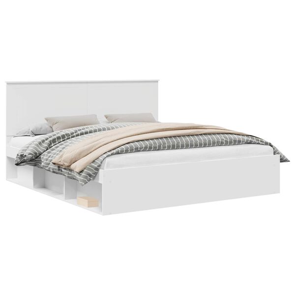 vidaXL R&aacute;m postele s čelo B&iacute;l&aacute; 180 x 200 cm Masivn&iacute; borov&eacute; dřevo