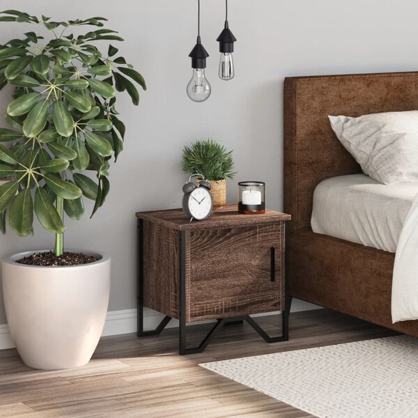 vidaXL Nočn&iacute; stolek hněd&yacute; dub 40 x 30 x 40 cm dřevotř&iacute;ska