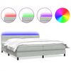 vidaXL Box spring postel s matrac&iacute; a LED světle &scaron;ed&aacute; 200x210 cm samet