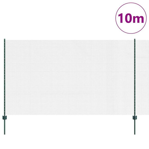 vidaXL Plot s sloupkem Zelen&aacute; 1,4 x 10 m Ocel a PVC