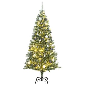 vidaXL Uměl&yacute; v&aacute;nočn&iacute; stromek s 300 LED a sadou koul&iacute; zasněžen&yacute; 210 cm