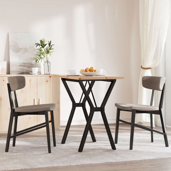 vidaXL J&iacute;deln&iacute; stůl s Y r&aacute;mem 80 x 50 x 75,5 cm borov&eacute; dřevo a ocel