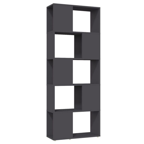 vidaXL Knihovna / dělic&iacute; stěna &scaron;ed&aacute; 60 x 24 x 155 cm dřevotř&iacute;ska