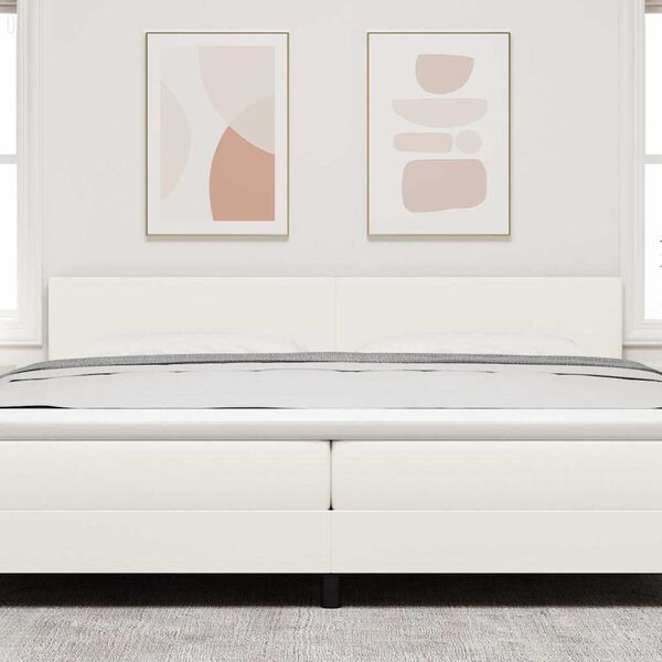 vidaXL LED hlavov&aacute; deska s čelo Kr&eacute;mov&aacute; 200 cm Polyester