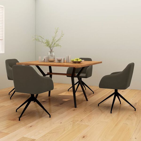 vidaXL J&iacute;deln&iacute; židle 4 ks tmavě &scaron;ed&eacute; samet