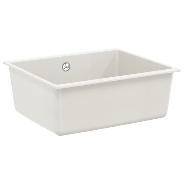 vidaXL Dřez B&iacute;l&aacute; 530 x 460 mm 80% Křemenn&eacute; a 20% Pryskyřice