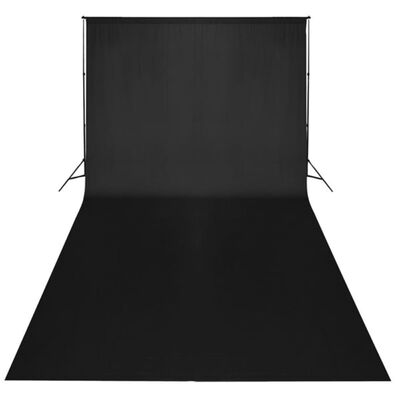 vidaXL Fotopozadí bavlněné černé 600 x 300 cm