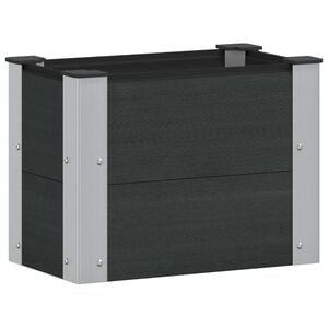 vidaXL Zahradn&iacute; vyv&yacute;&scaron;en&yacute; z&aacute;hon Čern&aacute; 50 x 30 x 36 cm WPC a hlin&iacute;k