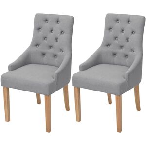 vidaXL J&iacute;deln&iacute; židle 2 ks světle &scaron;ed&eacute; textil