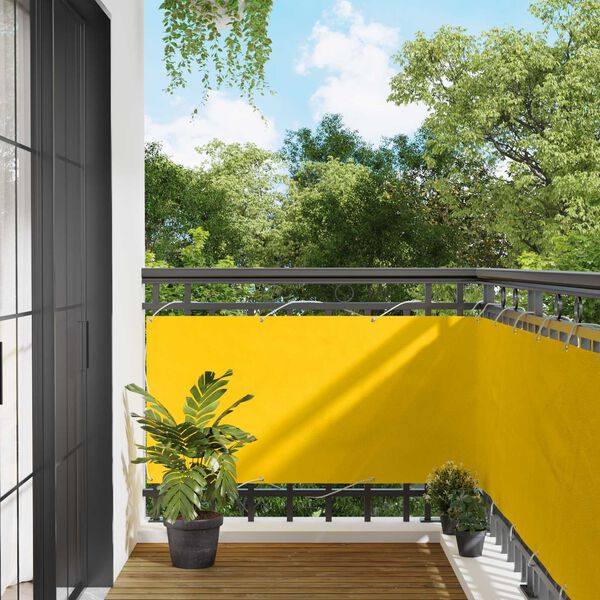 vidaXL Balkonov&aacute; clona Žlut&aacute; 75 x 200 cm PU potažen&yacute; oxford alu