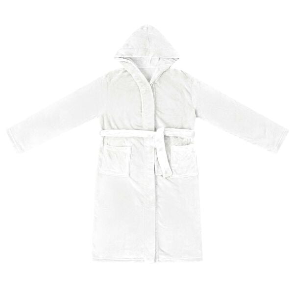 vidaXL Koupac&iacute; pl&aacute;&scaron;ť s kapuc&iacute; B&iacute;l&aacute; xxxl Flanel