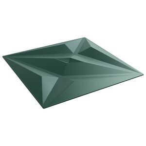 vidaXL N&aacute;stěnn&eacute; panely 12 ks 50 x 50 cm Hvězdov&aacute; zelen&aacute; XPS pěna