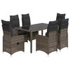 vidaXL 5d&iacute;ln&yacute; zahradn&iacute; bistro set s podu&scaron;kami &scaron;ed&yacute; polyratan