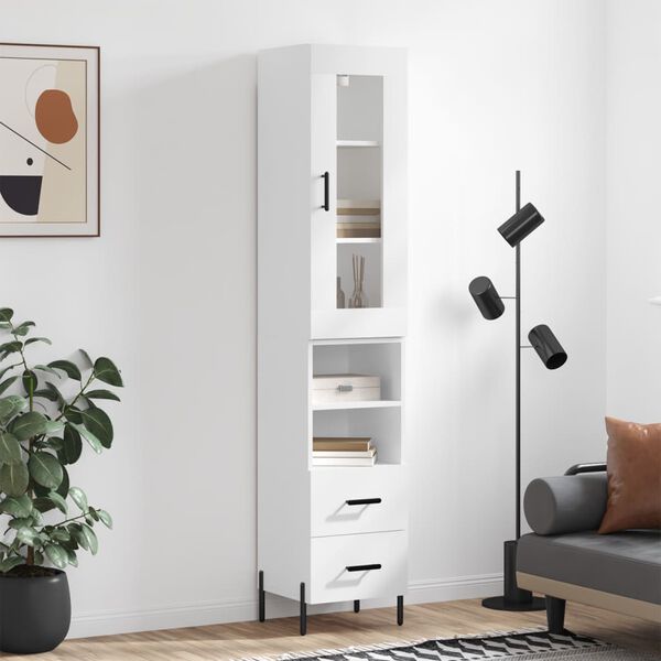 vidaXL Skříň highboard bílá 34,5 x 34 x 180 cm kompozitní dřevo