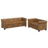 vidaXL Chesterfield sada 2m&iacute;stn&eacute; a 3m&iacute;stn&eacute; pohovky hněd&aacute;