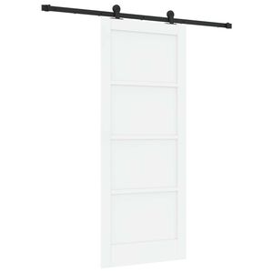 vidaXL Posuvn&eacute; dveře B&iacute;l&aacute; a čern&aacute; 83 x 202 cm Masivn&iacute; borovicov&eacute; dřevo
