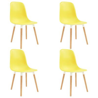 vidaXL Jídelní židle 4 ks žluté plast