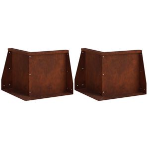 vidaXL Opěrn&aacute; zeď 2 ks 50 x 50 x 30 cm Povětrnostně odoln&aacute; ocel Rezav&aacute;
