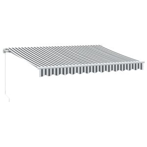 vidaXL Ručně zatahovac&iacute; mark&yacute;za s LED antracitov&aacute; a b&iacute;l&aacute; 350 x 250 cm