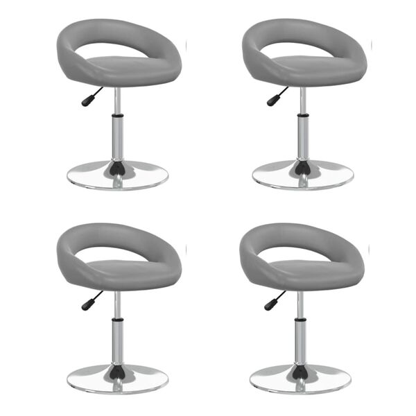 vidaXL Otočn&eacute; j&iacute;deln&iacute; židle 4 ks &scaron;ed&eacute; uměl&aacute; kůže