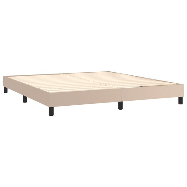 vidaXL Box spring postel s matrac&iacute; cappuccino 160x200 cm uměl&aacute; kůže