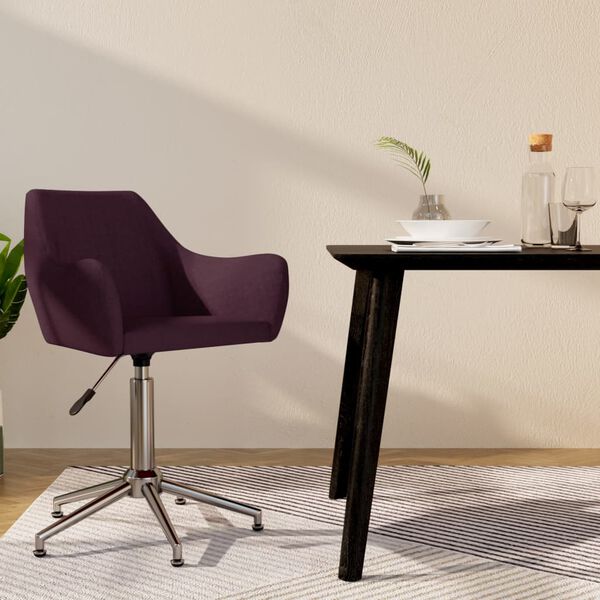 vidaXL Otočn&aacute; j&iacute;deln&iacute; židle fialov&aacute; textil