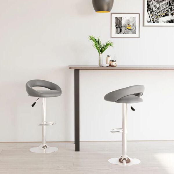 vidaXL Barov&eacute; stoličky 2 ks &scaron;ed&eacute; uměl&aacute; kůže