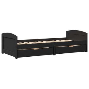 vidaXL V&aacute;lenda se 2 z&aacute;suvkami bez matrace čern&eacute; IRUN 90x200 cm