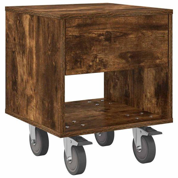 vidaXL Nočn&iacute; stolek Kouřov&yacute; dub 40,5 x 40 x 48 cm kompozitn&iacute; dřevo