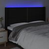 vidaXL Čelo postele s LED čern&eacute; 183 x 16 x 118/128 cm textil