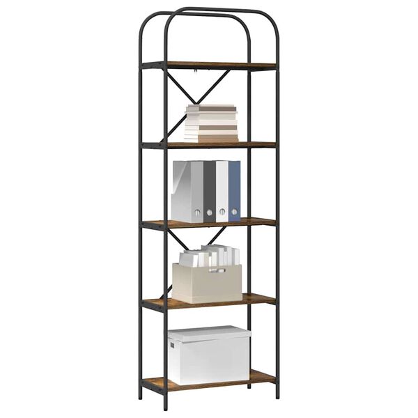 vidaXL Knihovna Kouřov&yacute; dub 60 x 30 x 183 cm Kompozitn&iacute; dřevo