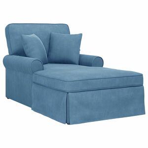vidaXL Lounge chaise s vol&aacute;nem 3 ks Modr&aacute; Žebrovan&aacute; l&aacute;tka