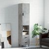vidaXL Skř&iacute;ň highboard betonově &scaron;ed&aacute; 34,5x34x180 cm kompozitn&iacute; dřevo
