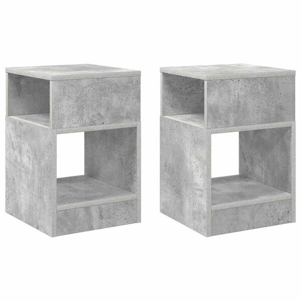 vidaXL Odkl&aacute;dac&iacute; stolek 2 pcs Betonově &scaron;ed&aacute; 30,5 x 30 x 45 cm