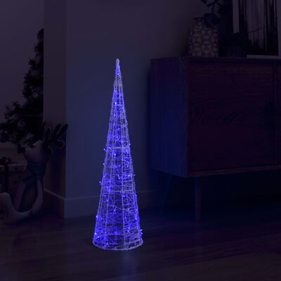 vidaXL Akrylový dekorativní světelný LED kužel modrý 90 cm