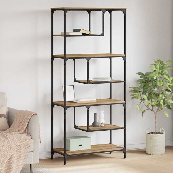 vidaXL knihovna dub artisan 81 x 36 x 176 cm Kompozitn&iacute; dřevo