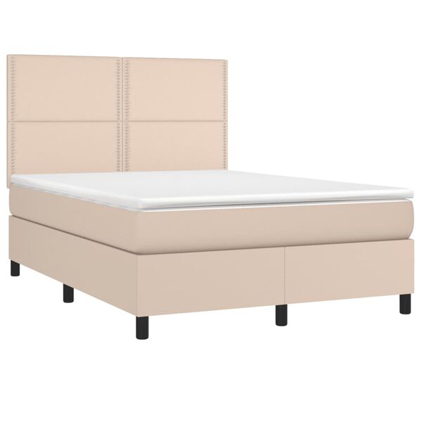 vidaXL Box spring postel s matrací cappuccino 140x190 cm umělá kůže