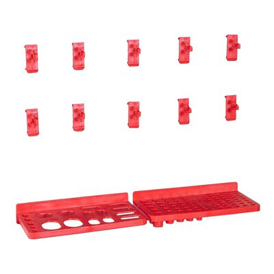 vidaXL 141dílný set skladovacích zásobníků nástěnné díly červenočerný