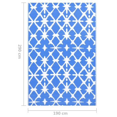 vidaXL Venkovní koberec modrý a bílý 190 x 290 cm PP