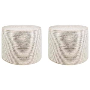vidaXL Jutov&eacute; lano 2 pcs 2 B&iacute;l&aacute; 100% jute Tossa