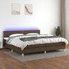 vidaXL Box spring postel s matrací a LED tmavě hnědá 200x200 cm textil