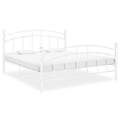 vidaXL Rám postele bílý kov 180 x 200 cm