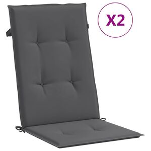 vidaXL Podu&scaron;ky na židli vysok&eacute; opěradlo 2 ks antracitov&eacute; 120x50x2 cm