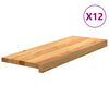 vidaXL N&aacute;&scaron;lapy na schody 12 ks světle hněd&eacute; 70x30x2 cm masivn&iacute; dub