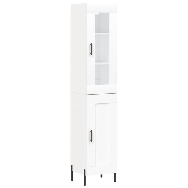 vidaXL Skř&iacute;ň highboard b&iacute;l&aacute; 34,5 x 34 x 180 cm kompozitn&iacute; dřevo